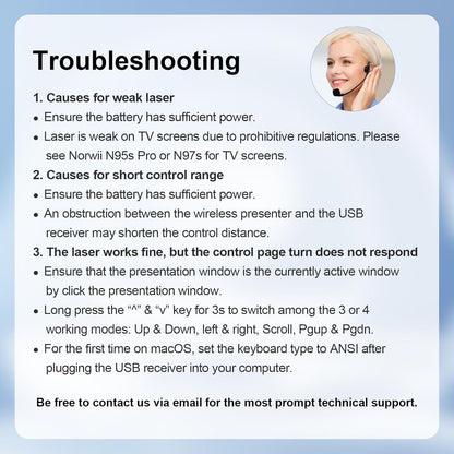 Norwii N26 Wireless Presentation Clicker, Presentation Remote, PowerPoint Clicker with Pointer for PowerPoint Presentations, Power Point Clicker Wireless Presenter Remote - Pink