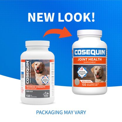 Nutramax Cosequin for Dogs Joint Health Supplement, Contains Glucosamine for Dogs, Plus Chondroitin and MSM, Supports Healthy Joints, For All Breeds and Sizes, Chewable Tablets, 132 Count