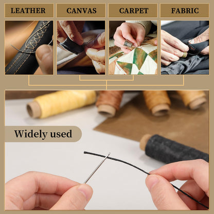 Jupean 48 Colors Waxed Thread, Leather Thread for Hand Sewing, Book Binding Threads, Leather Stitching Thread for Hand Sewing Craft DIY Bookbinding