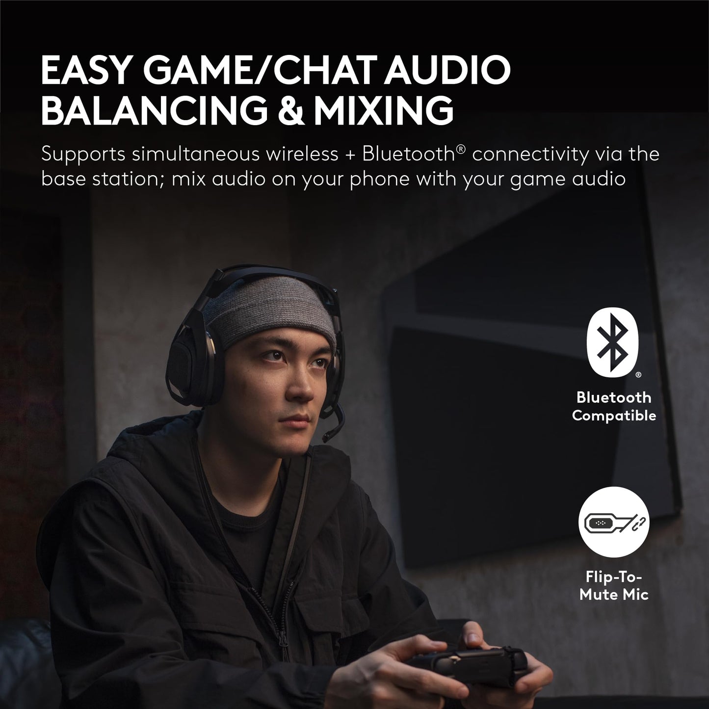 Logitech G Astro A50 X Omni-Platform Wireless Gaming Headset + Base Station for PS5, Xbox, PC: PLAYSYNC Video & Audio Switcher, HDMI 2.1 4K 120Hz VRR, <24 bit/48 kHz, 24hr Battery, 2.4GHz & BT - Black