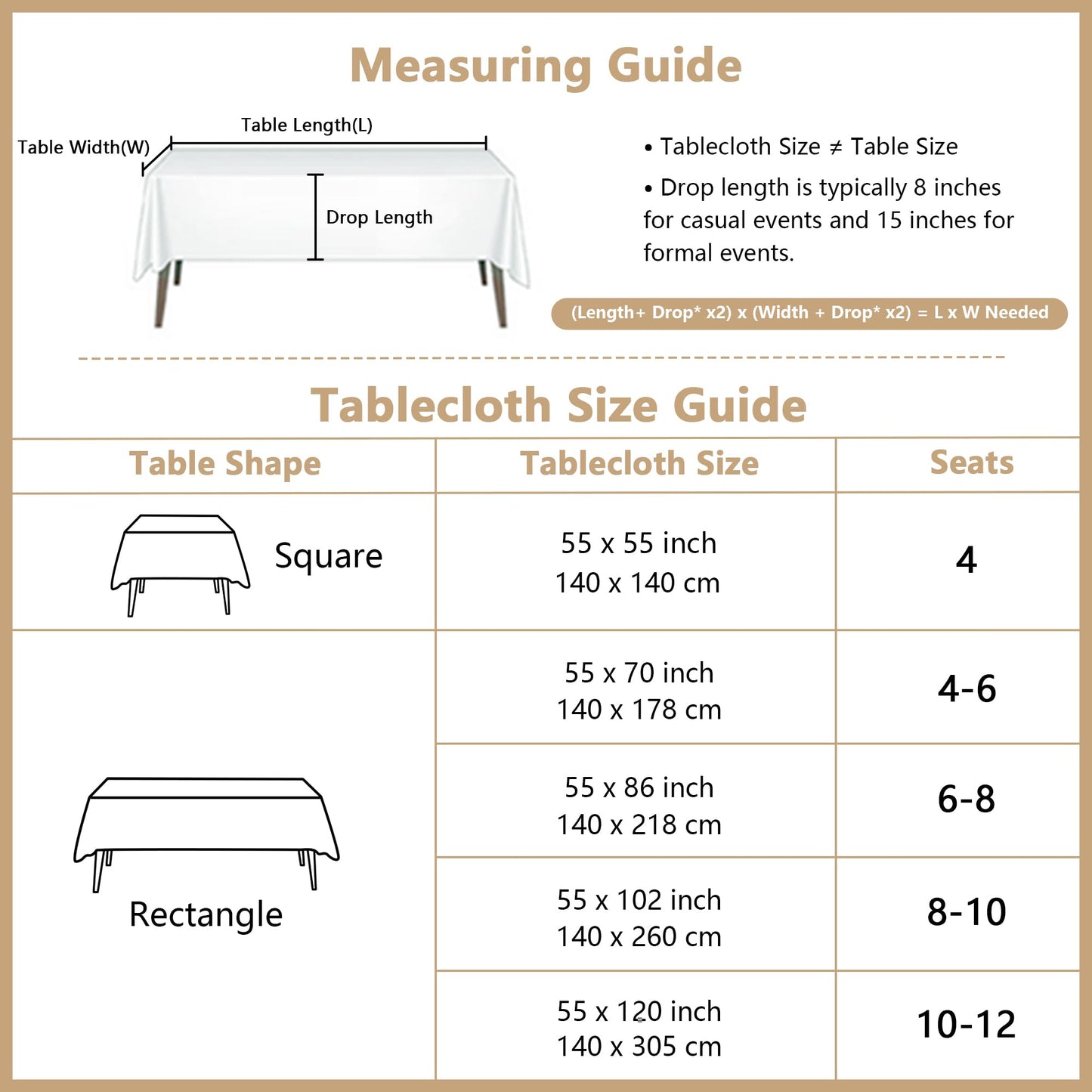 MYSKY HOME Table Cloth for Rectangular, Waterproof Tablecloth, Soft Cotton Indoor/Outdoor Tablecloths, Wrinkle Free Table Cloth Heavy Duty Rectangle Table Cloths for Parties & Dining Use, 55"X70"