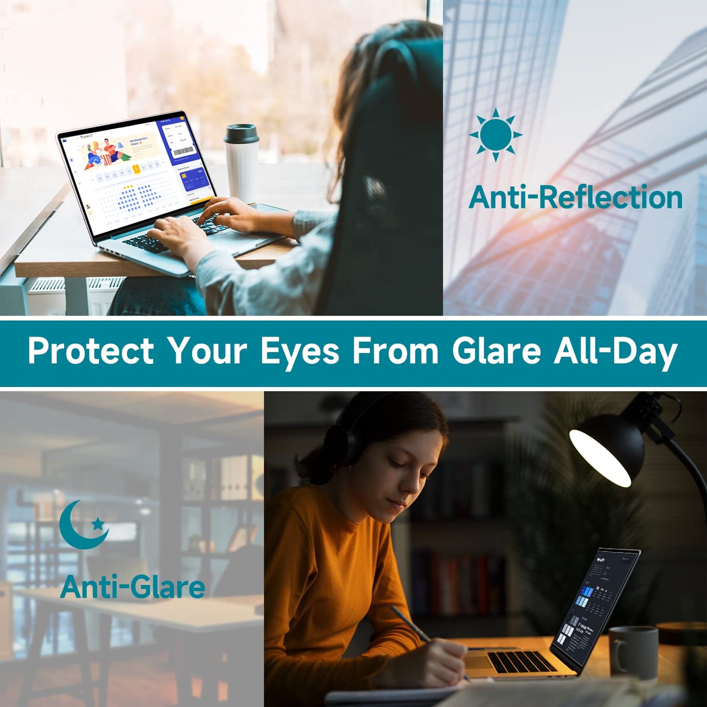 2 Pack 16 Inch Anti Blue Light Screen Protector for Lenovo/Dell/HP/ASUS/LG, Reduce Eye Strain Anti Glare Blue Light Blocking Screen Protector for 16’’ with 1920x1200 Resolution Laptop