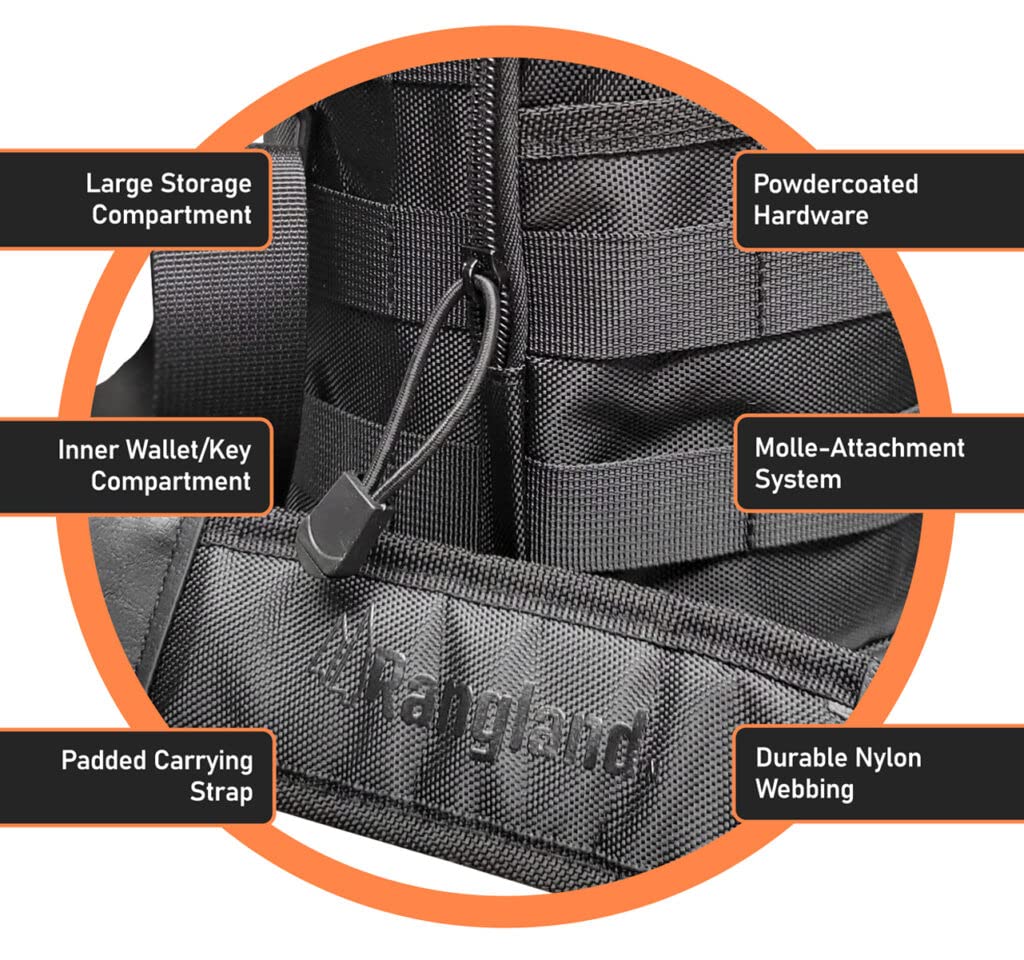 Rangland Insulated 1 Gallon Water Bottle with Sleeve - Stainless Steel Wide Mouth Growler with Tactical Carrying Bag - Insulation for Hot/Cold Drinks (128oz)