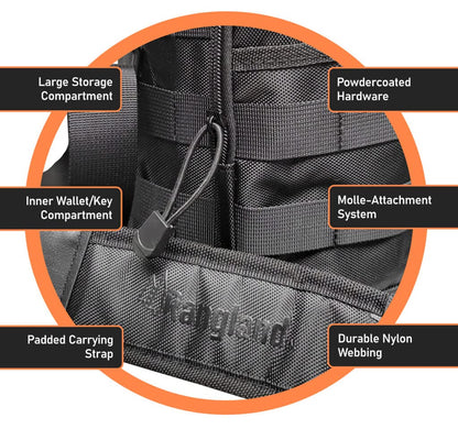 Rangland Insulated 1 Gallon Water Bottle with Sleeve - Stainless Steel Wide Mouth Growler with Tactical Carrying Bag - Insulation for Hot/Cold Drinks (128oz)