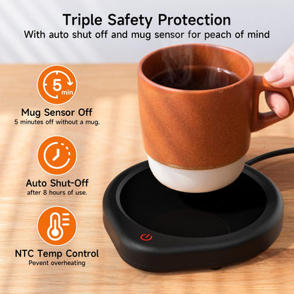 Oracer Coffee Mug Warmer, Cup Warmer for Desk with Auto Shut Off Smart Temperature Settings, Electric Beverage Tea Water Milk Heater for All Cups and Mugs, Heating Plate Candle Wax Warmer