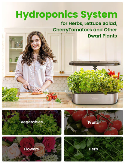 LetPot LPH-SE Hydroponics Growing System, 12 Pods Smart Herb Garden Kit Indoor, Indoor Garden, APP & WiFi Controlled, with 24W Growing LED, 5.5L Water Tank, Pump System, Automatic Timer