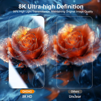 QHOHQ 3 Pack Screen Protector for iPhone 17 + One Set Camera Lens Protector, Top 9H+ Shatterproof Tempered Glass, [12FT Military Grade Protection], 1-Second Auto-Install, Case Friendly