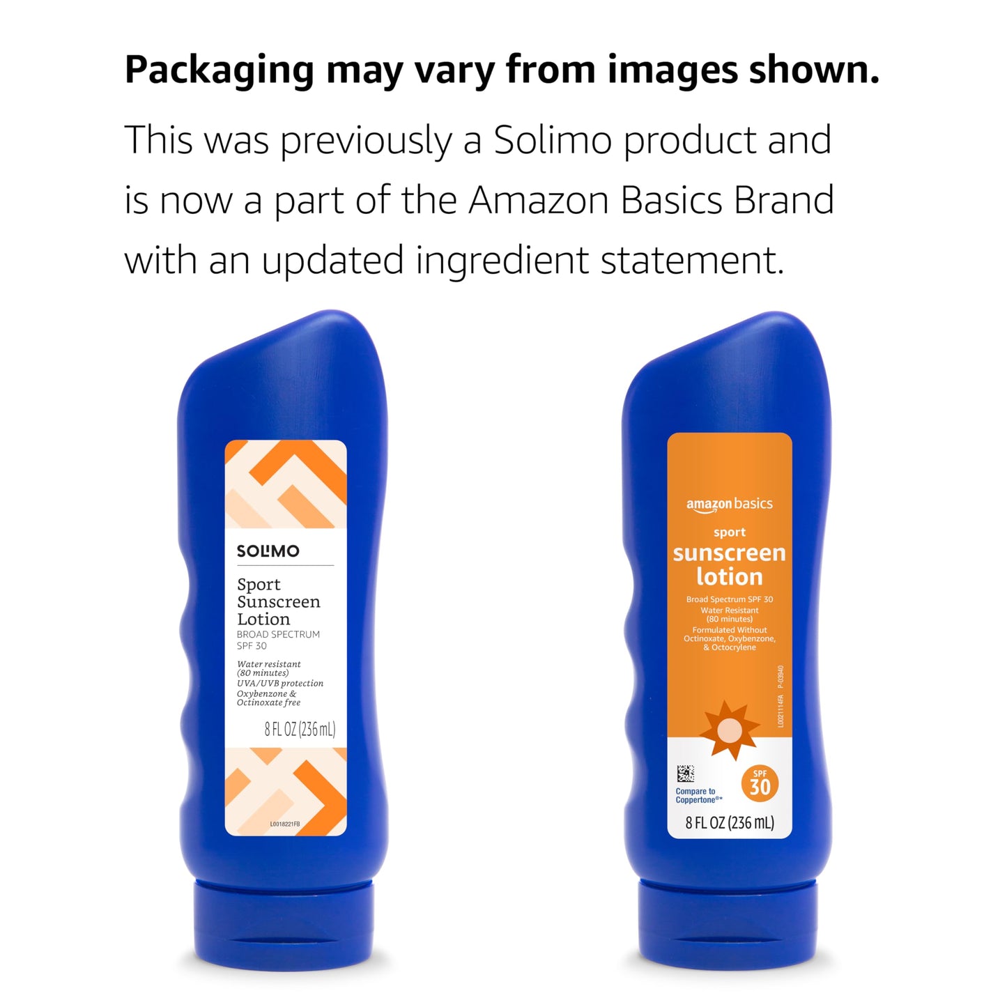 Amazon Brand - Solimo Sport Sunscreen Lotion, Formulated without Octinoxate & Oxybenzone, 8 Fluid Ounce