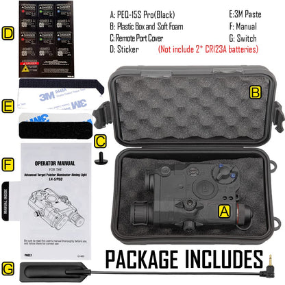 ACTIONUNION Airsoft PEQ-15S Pro UHP Visible Blue Laser + IR Laser + White LED Flashlight (Black)