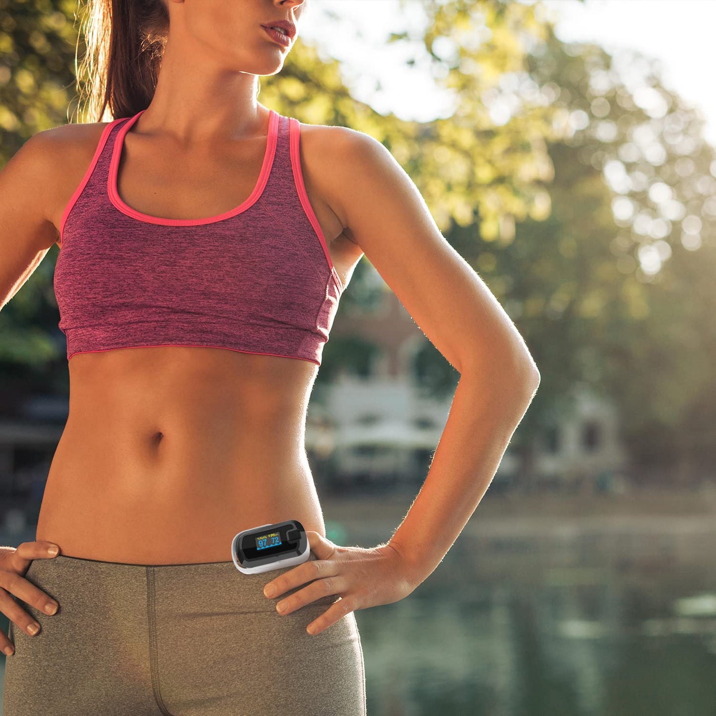 mibest OLED Finger Pulse Oximeter, O2 Meter, Dual Color White/Black