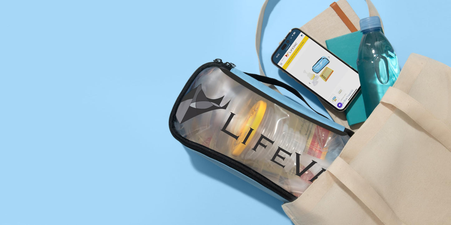 LifeVac Blue Travel Kit - Portable Suction Rescue Device, First Aid Kit for Kids and Adults, Portable Airway Suction Device for Children and Adults