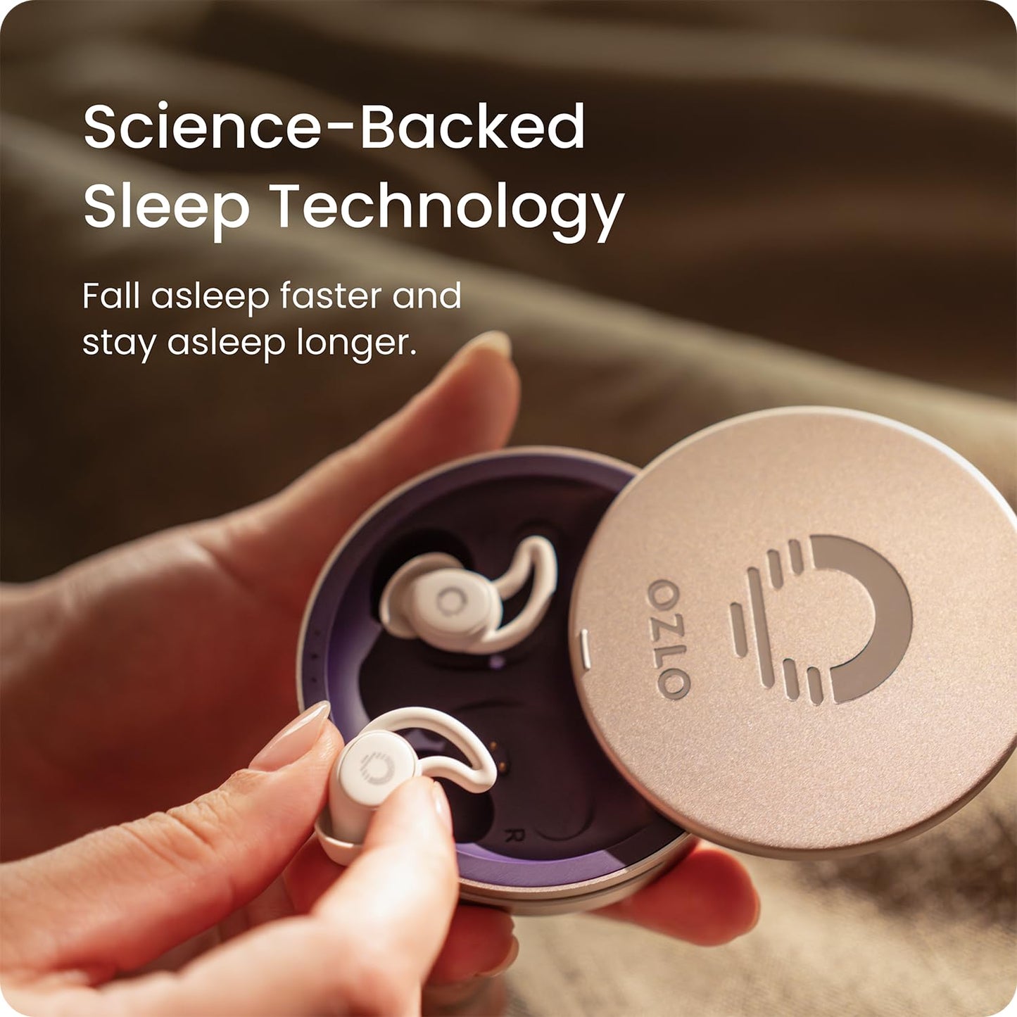 Ozlo Sleepbuds® | Comfortable Side Sleeper Headphones | Up to 10 Hours of Bluetooth LE Streaming | Science-Backed Sleep Sounds | Snore Blocking Comfortable Earbuds