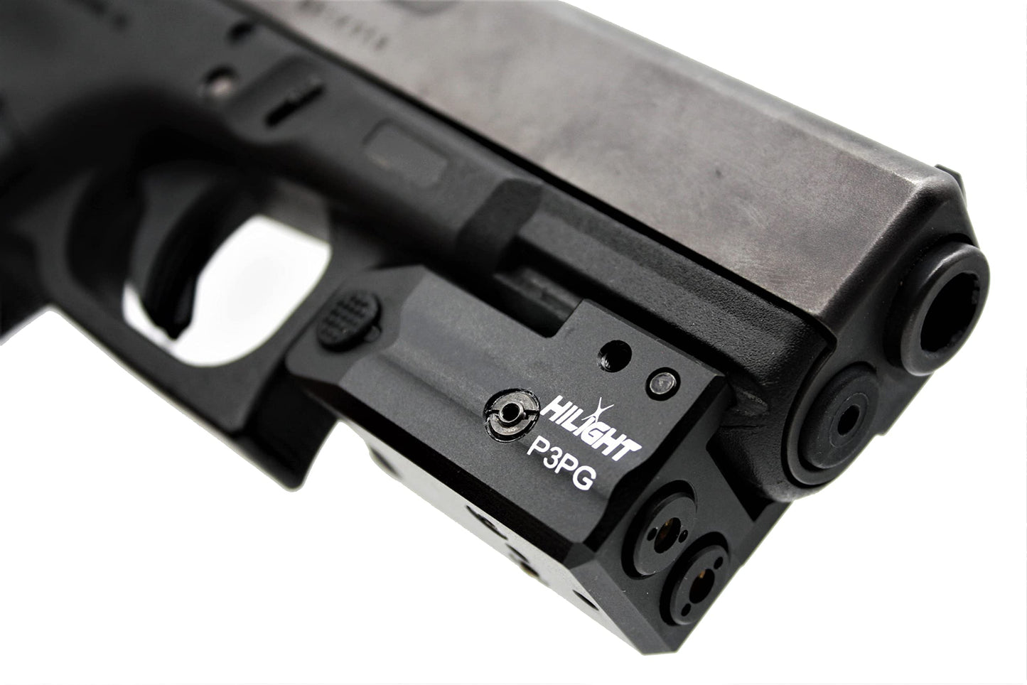 HiLight - Tactical P3PG - 500 Lumens Strobe Flashlight & Dual (Purple, Green) Laser w/Aircraft Grade Aluminum & Rechargeable USB Battery - Extension Rail Mount Light & Dual Laser Class of IIIA, <5mW