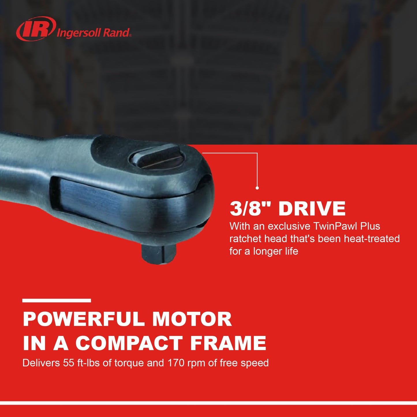 Ingersoll Rand 170G 3/8" Air Ratchet Wrench, 55 ft-lb Torque, 170 RPM