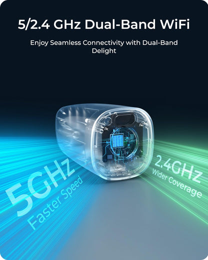 Reolink 4K/8MP Solar Security Camera Wireless Outdoor, Color Night Vision Outside Home Surveillance, 2.4/5GHz WiFi, Solar/Battery Powered, Human/Car/Animal Detection, No Extra Fee, Argus Eco Ultra Kit