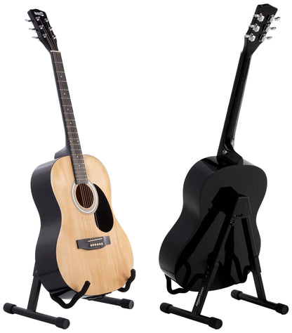 Amazon Basics Adjustable Folding Guitar Stand, A-shape, Fully Assembled - For School Music Program, Concerts & Multiple Users, Black, 8.66 x 15.16 x 3.74 inches