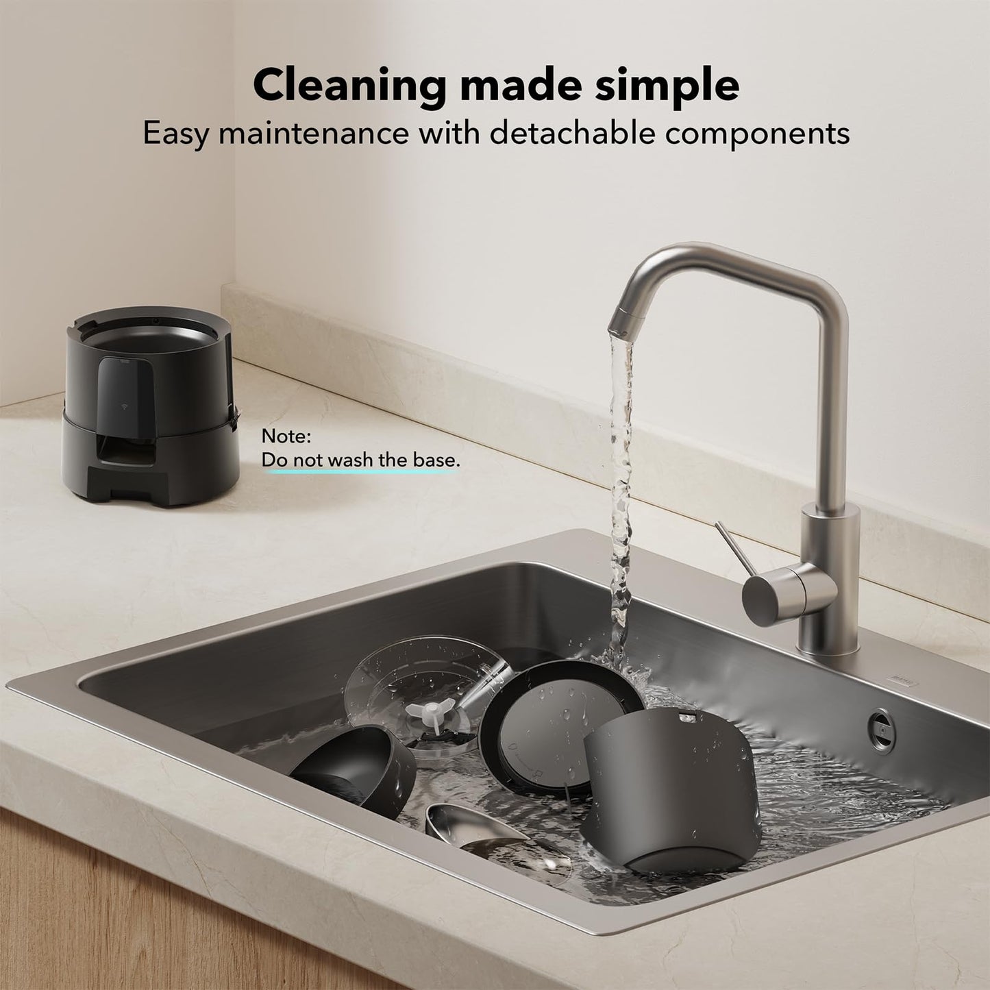 PETLIBRO Automatic Cat Feeder, Wi-Fi Rechargeable Cats Food Dispenser Battery-Operated with 30-Day Life, AIR 2.4G Wi-Fi Timed Pet Feeder for Cats & Dogs, 2L Auto Cat Feeder, Black