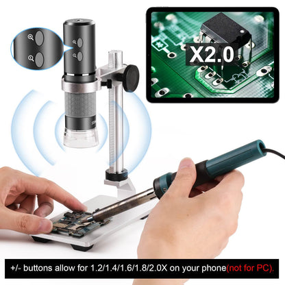 Ninyoon 4K Microscope with Professional Stand + Case for iPhone Android PC, 50-1000X Digital USB Microscope Endoscope HD Camera for All Cellphones iPad Android Tablet Windows Mac Chrome Linux