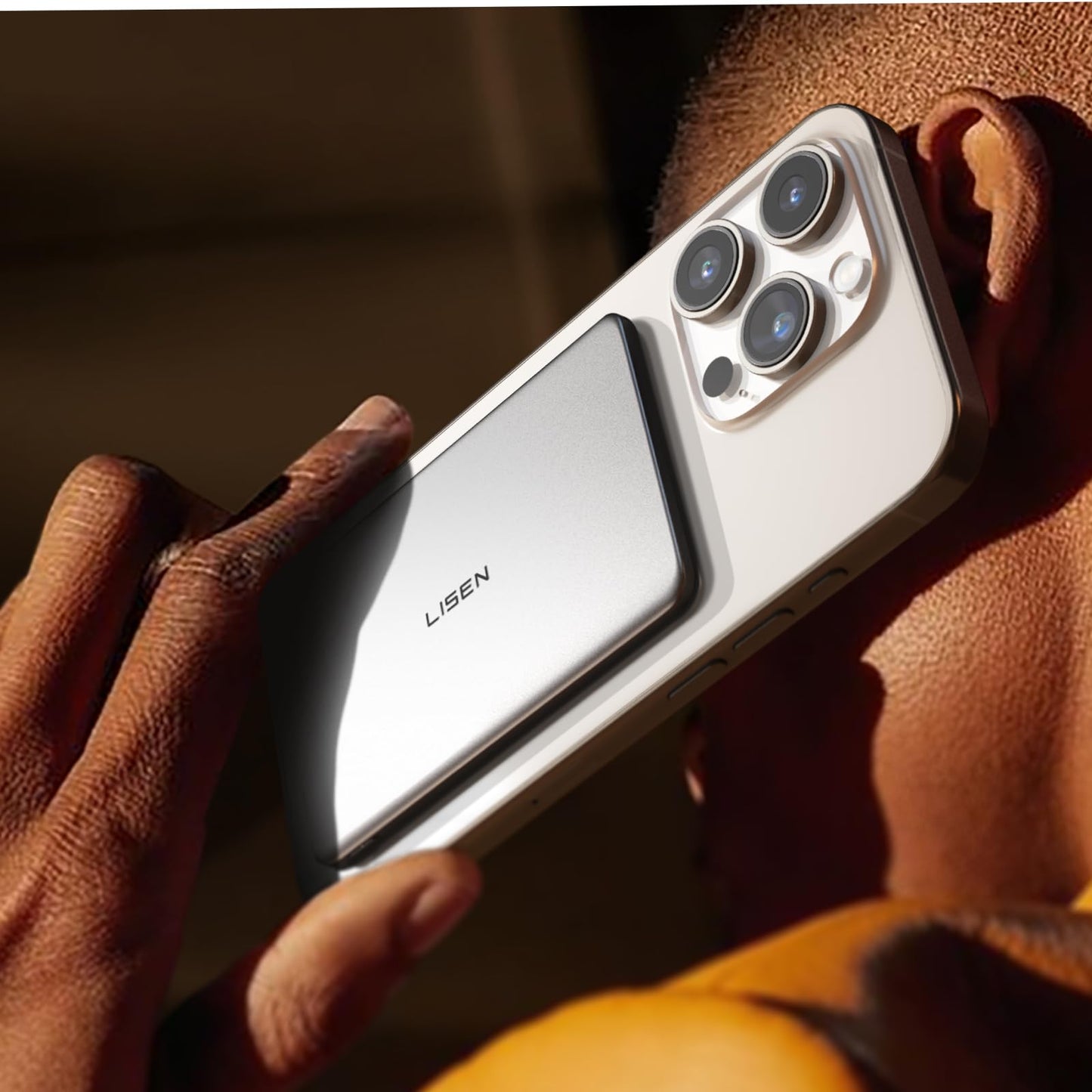 LISEN 0.3‘’ Ultra Slim MagSafe Portable Charger,5000mAh Wireless Card Slim MagSafe Battery Pack,Travel Essentials iPhone Accessories,Magnetic Power Bank for 17 Air iPhone 16 Pro Max Plus/15/14/13/12