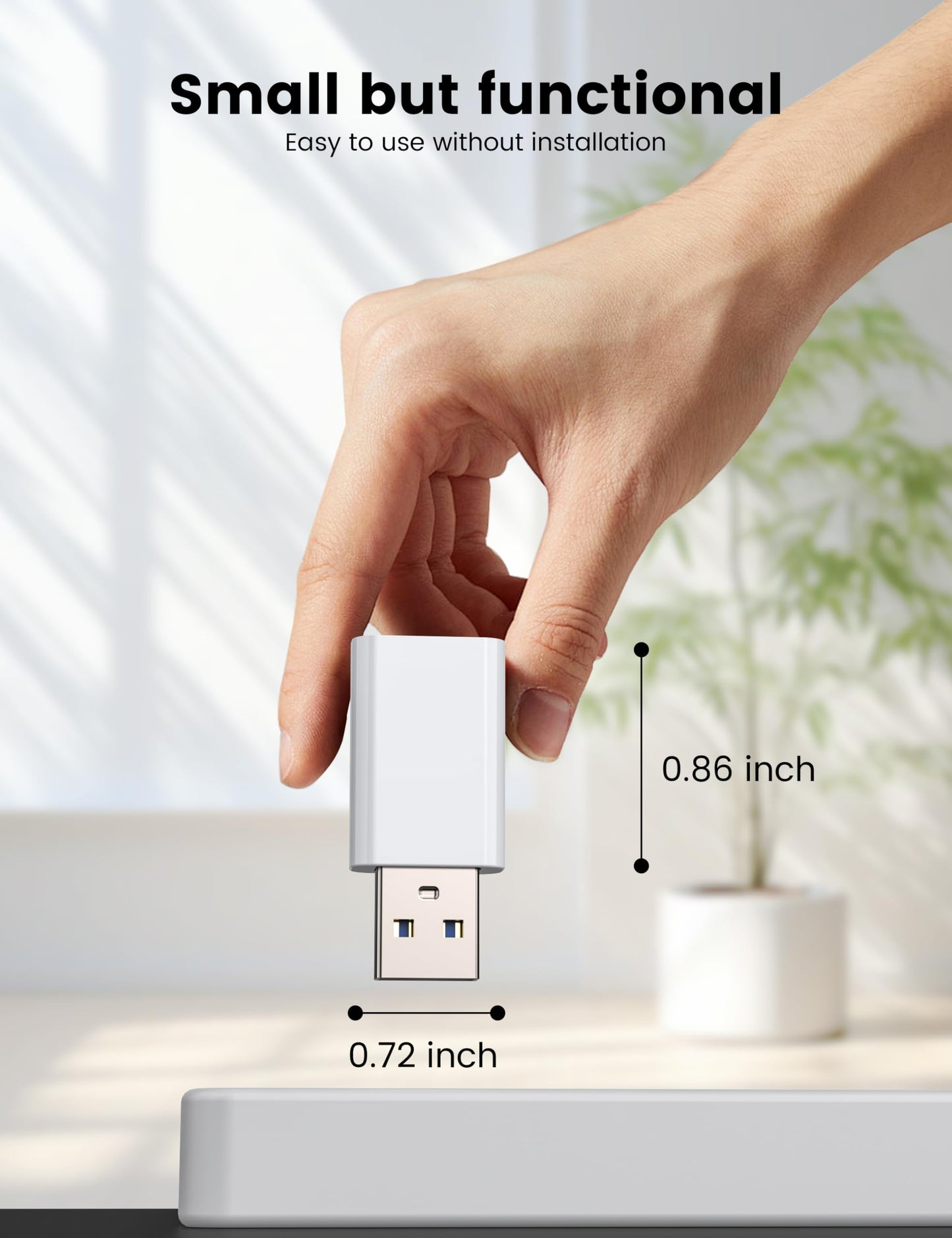 MOSWAG USB to USB C Adapter 2 Pack, USB C Female to A Male Car Charger for iPhone 16 15 14 Pro Max Plus,Apple Watch 10/9/8, iPad Air Mini 6 7,CarPlay