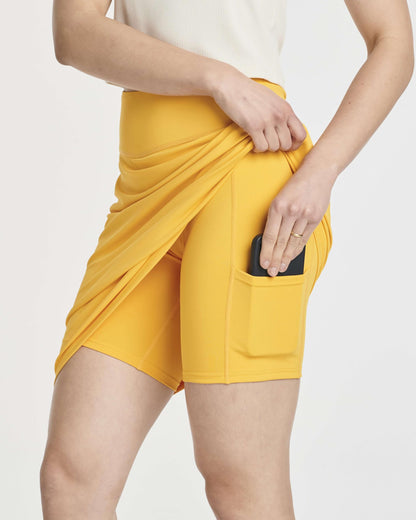 Real Essentials 3 Pack: Women's 20" Golf Skirts Knee Length Skorts Athletic Long Active Casual Pockets (Available in Plus)