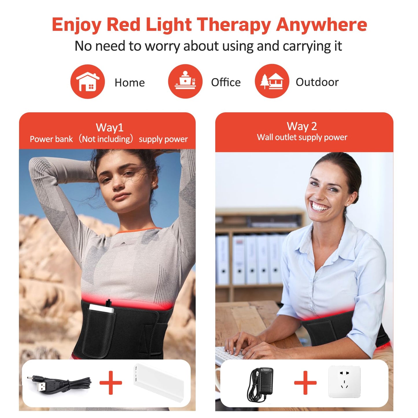 Red Light Therapy for Body, Infrared Light Therapy for Shoulder Waist Muscle Pain Relief, Upgraded 3 in 1 Led Beads, 660nm Red Light &850nm Near Infrared Light Therapy Belt Wrap Timer Remote Control