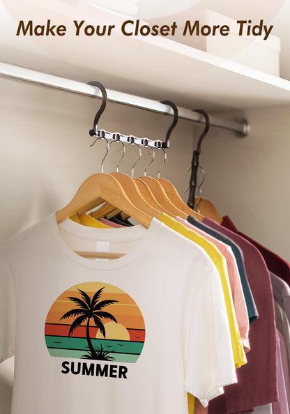 HOUSE DAY Closet Organizers and Storage 12 Pack, College Dorm Room Essentials, Multifunctional Organizer Magic Space Saving Hangers with 5 Holes, Storage Organization for Wardrobe Closet