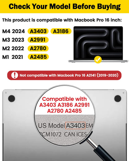F FORITO 360° Privacy Screen Protector Compatible with MacBook Pro 16 inch (2024, 2023, 2022, 2021, M4, M3, M2, M1, Pro, Max), Anti Peeping Anti Glare Anti Blue Light Laptop Privacy Screen Shield