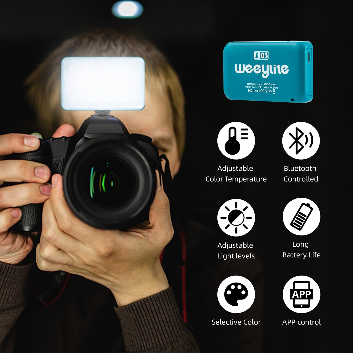 RGB Video Photography Lighting Kit, App Control Streamer Light Tiktok Light, 2800K-6800K LED Video Light for Product Shoot, Vlogging, Liver Streaming, Photography, Video (1 Piece)