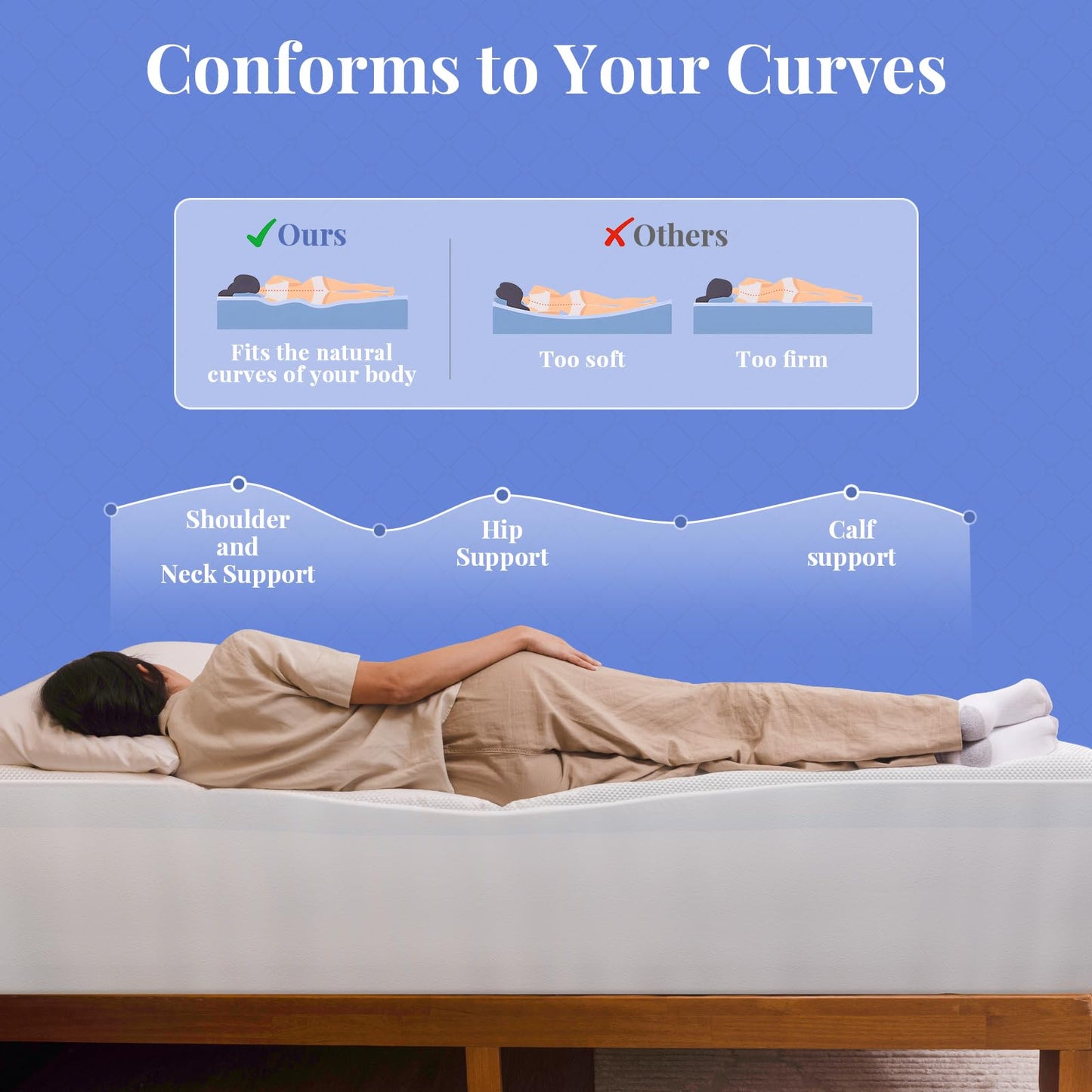 OhGeni Cooling 4 inch Dual Layer Queen Mattress Topper, 2 inch Gel Memory Foam, 2 inch Down Alternative Pillow Top Pad, Mattresses Cover for Bed, Medium Support, Fits 6”-19” Deep Pocket