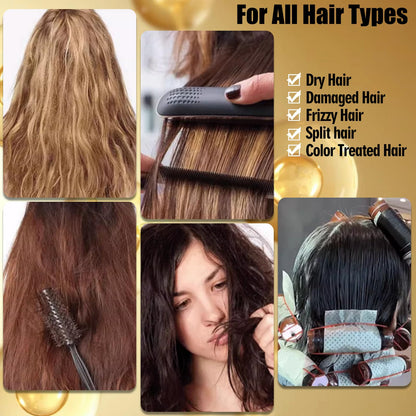 Keratin Hair Treatment Serum,Hair Treatment Oil for Dry Damaged Hair,Hair Oil Capsules with Keratin,Argan Oil-Leave-in Anti Frizz Conditioner with Vitamins A, C, E & B5- No Rinse for All Hair Types