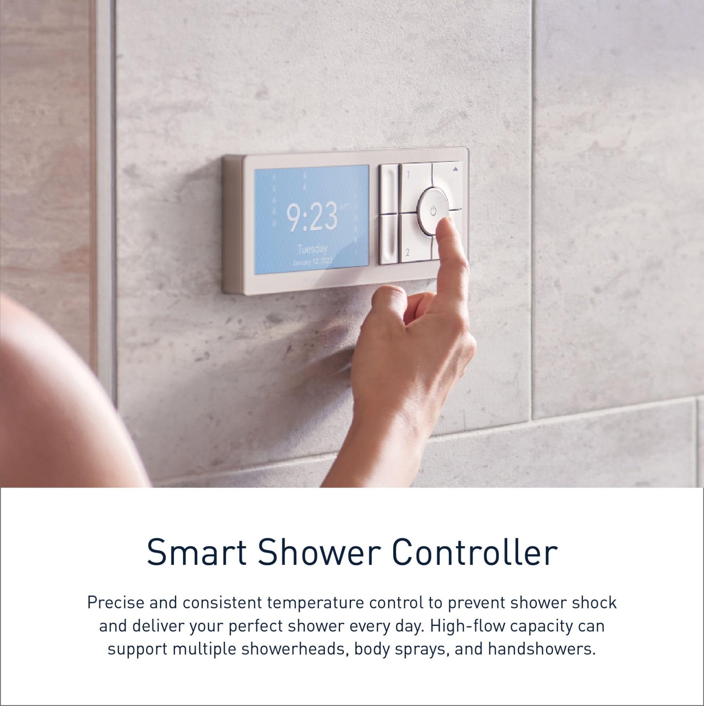 Moen Matte Black Smart Shower 2-Outlet Digital Shower Controller for Thermostatic Shower Valve, TS3302BL