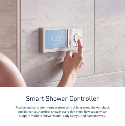 Moen Matte Black Smart Shower 2-Outlet Digital Shower Controller for Thermostatic Shower Valve, TS3302BL