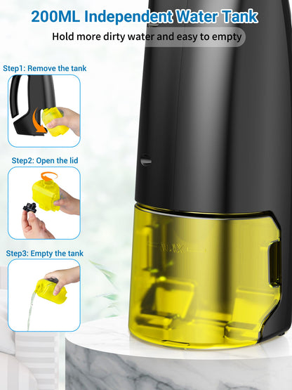 Rechargeable Window Vac, Power Window Vacuum Cleaner Set, Window Squeegee Electric Cleaning Tool for Windows, Tiles, Mirrors, 200ml Water Tank