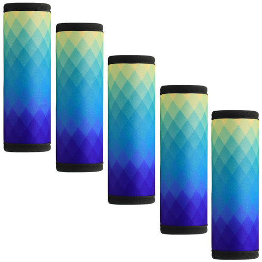 Gowraps 5 Pack Neoprene Luggage Handle Wraps Bright Luggage Tags/Identifiers/Marker/Grips Travel Accessories for Airplane/Flying/Luggage (Check(Blue))