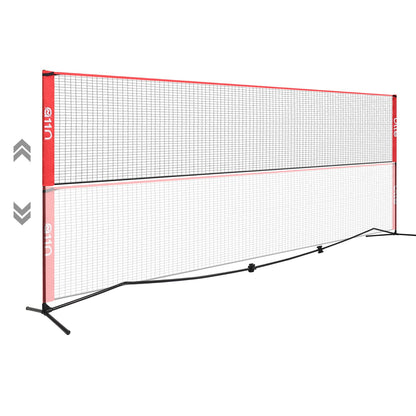 A11N 20ft Badminton Pickleball Net - Height Adjustable for Junior Tennis, Soccer Tennis & Kids Volleyball - Portable for Indoor & Outdoor Play