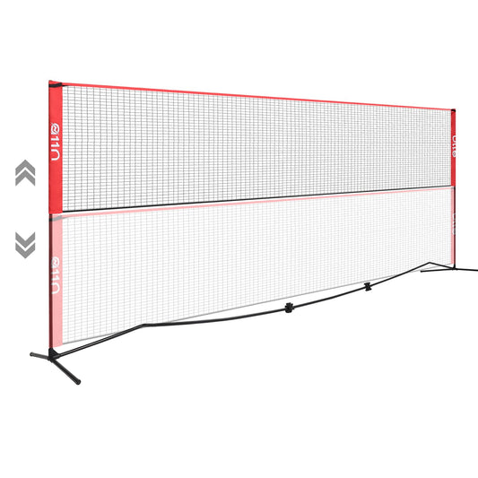 A11N 20ft Badminton Pickleball Net - Height Adjustable for Junior Tennis, Soccer Tennis & Kids Volleyball - Portable for Indoor & Outdoor Play