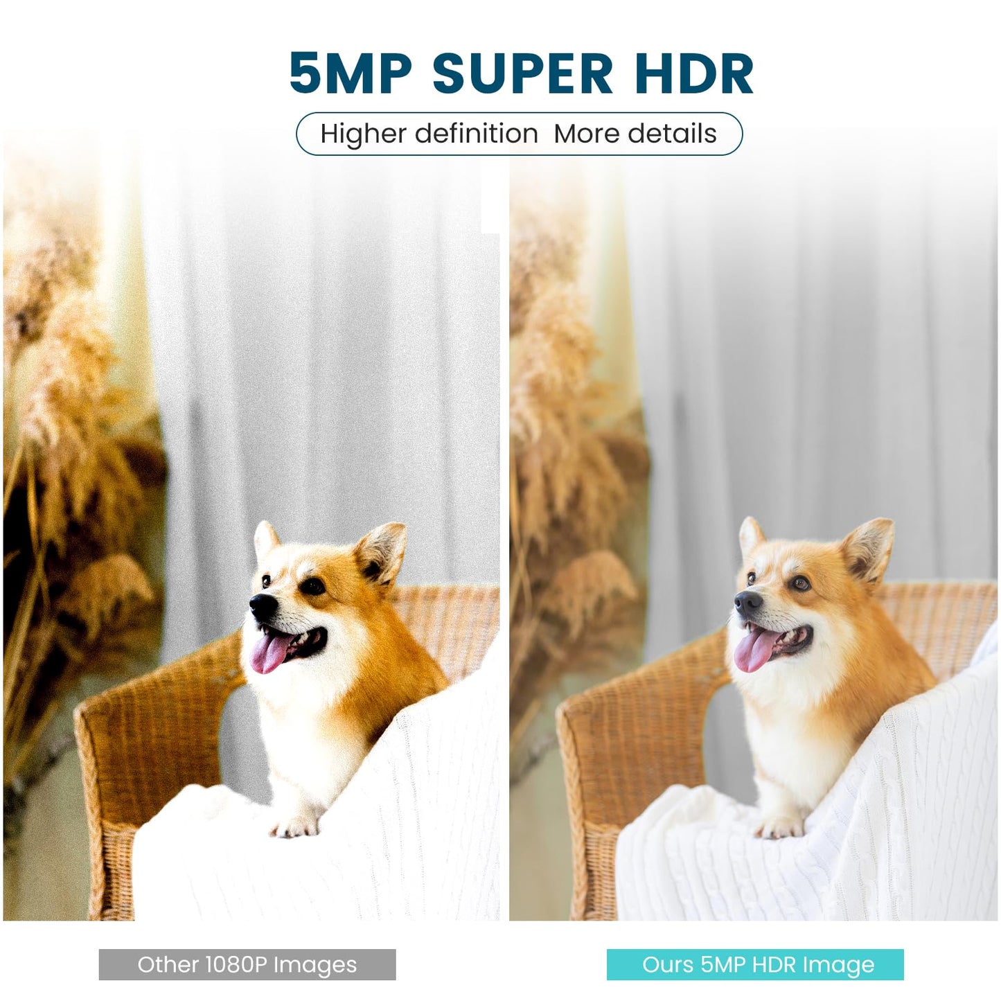 litokam 5MP Indoor Security Camera, 5G/2.4G WiFi Home Security Cameras with Phone App, Pet Cam for Baby Monitor with AI Motion Detection & 2-Way Audio, Night Vision, Compatible with NVR/Alexa