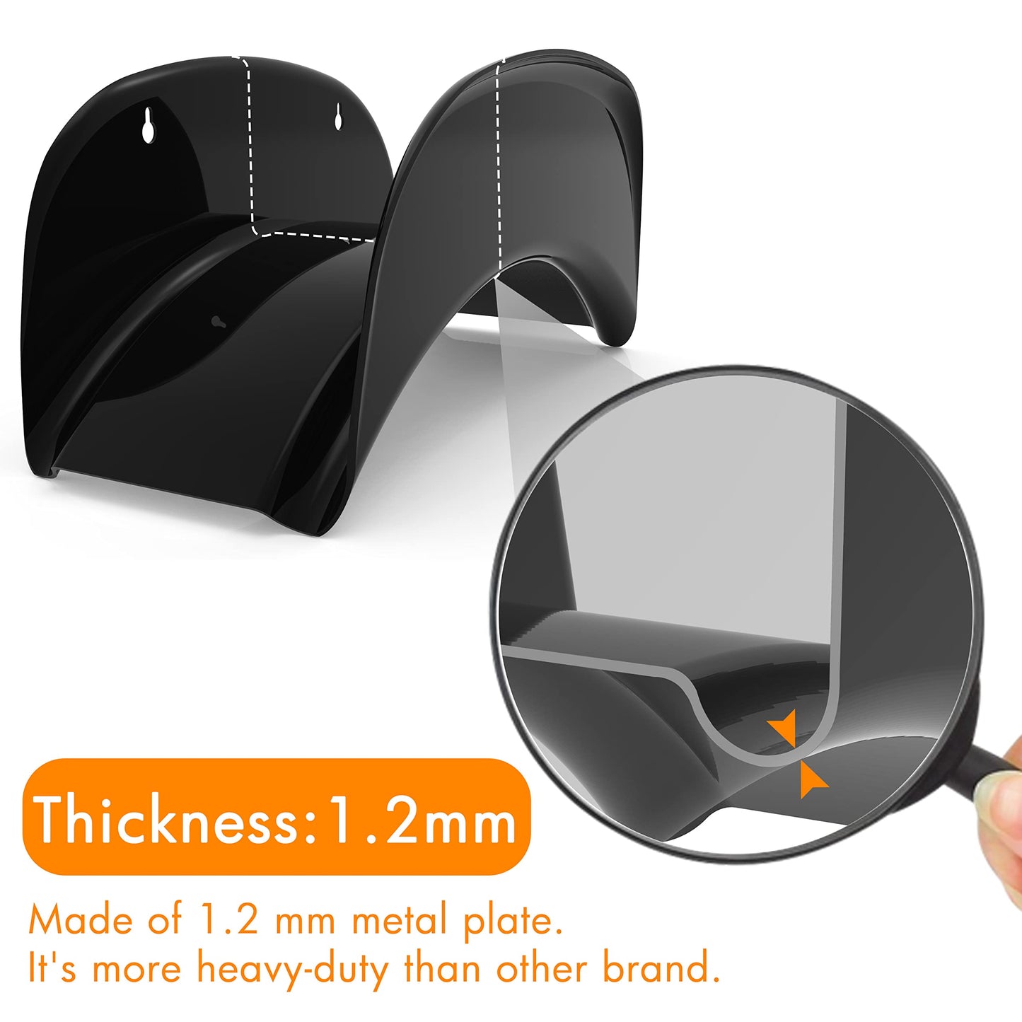 Gardzen Heavy Duty Hose Hanger Wall Mount, Hose Holder, Hook, Rack, Support for Outside, Black