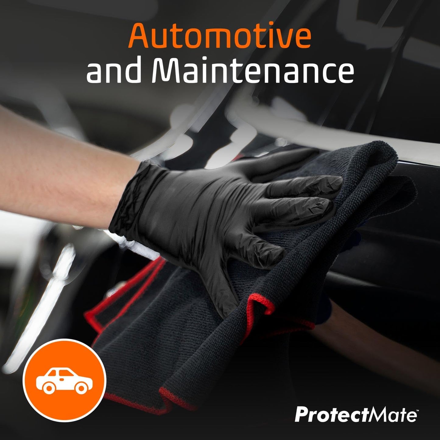 Protectmate 5 Mil Black Nitrile Gloves for Food Prep - Textured Food Prep Gloves - Food Handling Gloves Disposable Latex Free Gloves for Cooking, Catering, Food Service - X-Large (Box of 100)