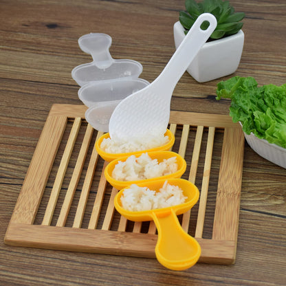 Rice Ball Mold,Rice Ball Shaker, Ball Shaped Kitchen Tools DIY Lunch, Maker Mould Food Decor for Kids, Mold With a Mini Rice Scoop（yellow）…