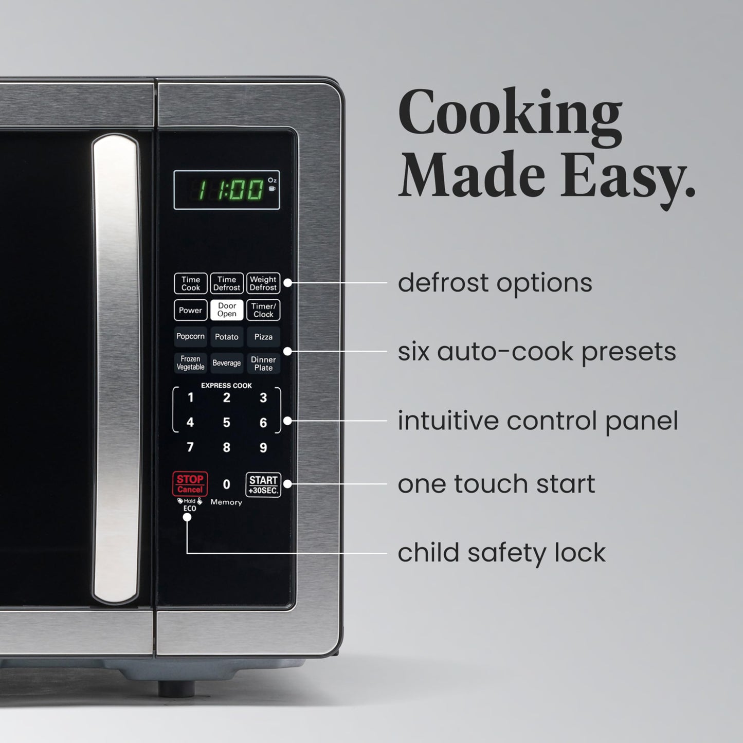 Farberware FMWO11AHTBKB 1.1 Cu. Ft. Stainless Steel Countertop Microwave Oven