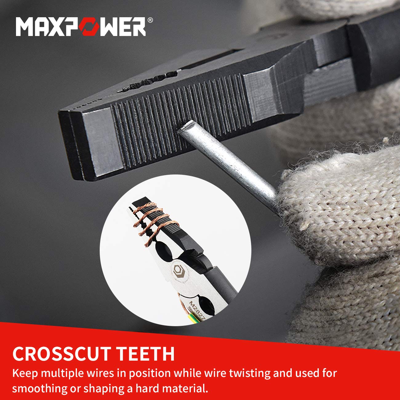 MAXPOWER 3-in-1 Multifunctional Pliers Set, Wire Stripper, Crimper, Cutter, Long Nose Pliers, Diagonal Side Cutters, Linesman Plier - 8 inch
