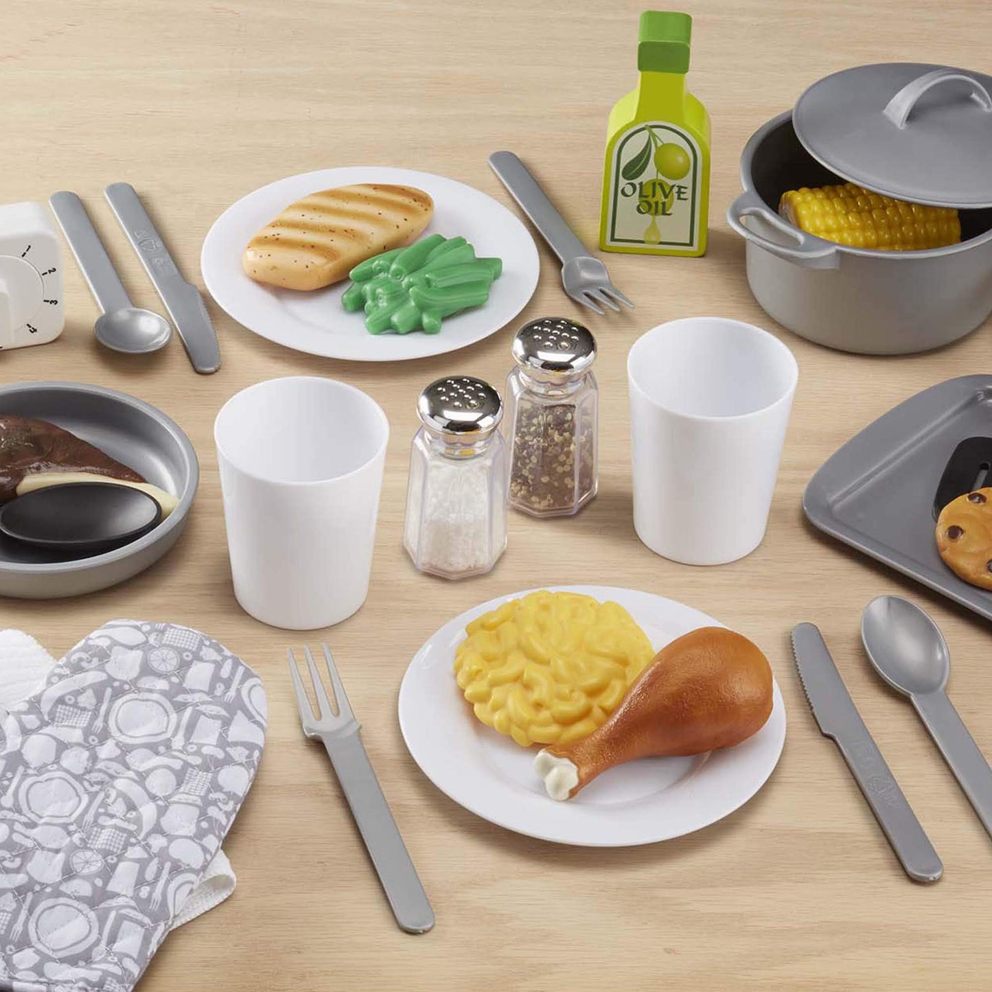 Melissa & Doug 22-Piece Play Kitchen Accessories Set - Utensils, Pot, Pans, and More, White