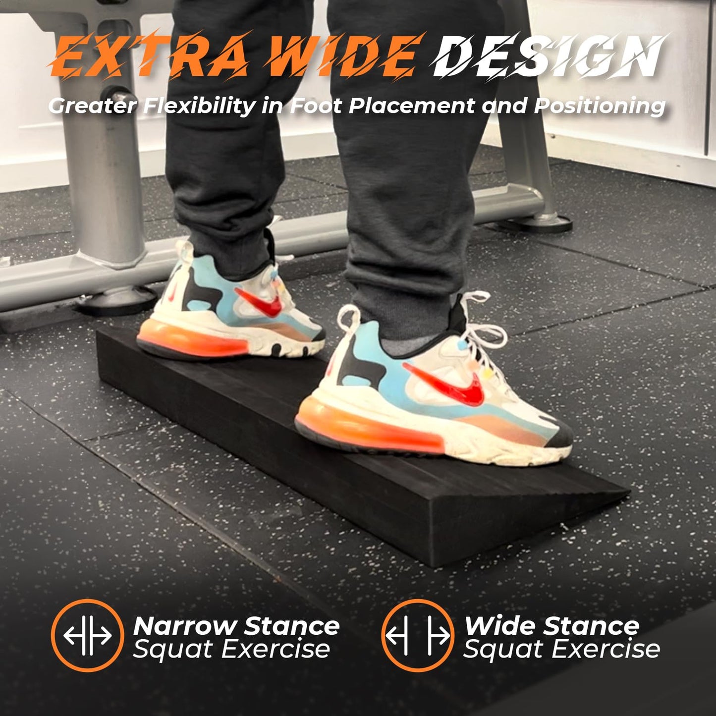 Actomall Squat Wedge Block - Large Slant Board for Heel Elevated, Knees Over Toes & Splits Squats, Calf Stretches & Weightlifting Recovery