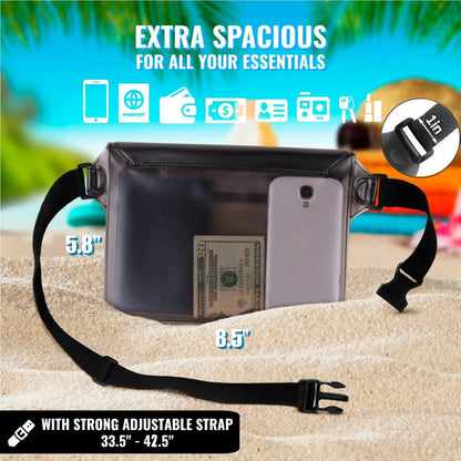 AiRunTech Waterproof Fanny Pack,Waterproof Pouch for Phone Passport Wallet Purse with Waist Strap,Floating Waterproof Bags for Travel Beach Swimming Kayaking Boating Pool Accessories