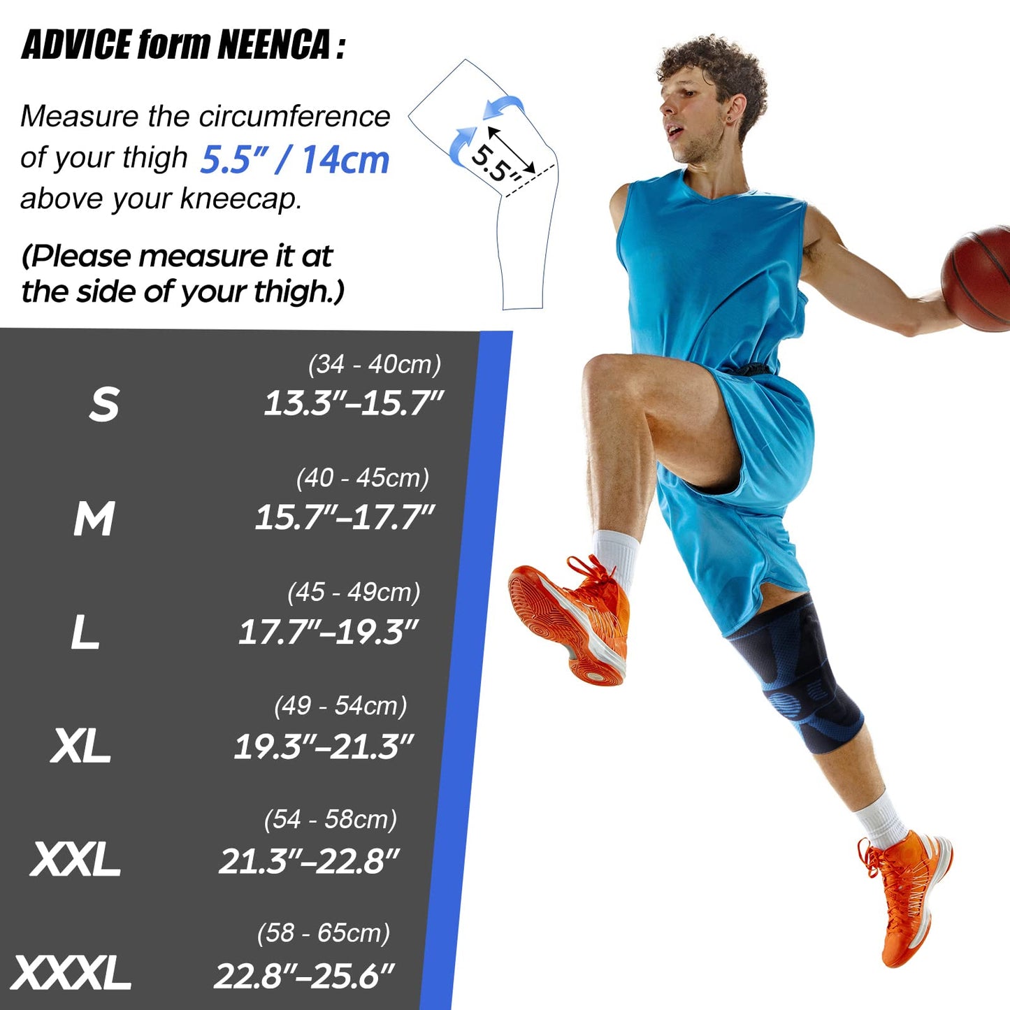 NEENCA Professional Knee Brace for Pain Relief, Medical Knee Compression Sleeve, Knee Support with Horizontal Knit Tech for Meniscus Tear, ACL, Arthritis, Joint Pain, Runner, Workout