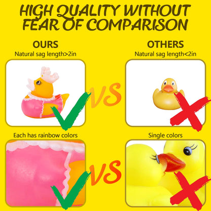 100 Pack Rubber Ducks in Bulk, Assorted Ducks for Jeeps Ducking, Mini Rubber Duckies for Baby Bath Toys, Kids Bath Pool Toys Birthday Gifts Party Favors