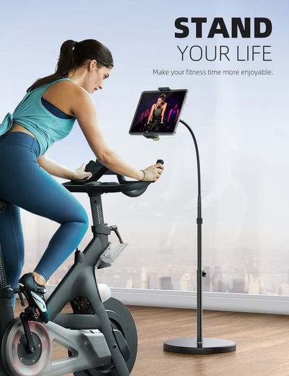 Lamicall Tablet Floor Stand Holder - Gooseneck Tablet Mount for Bed, 63" Adjustable Height & 10.6lb Stable Base, for 4.7-13" Tablets, iPad Pro 13/9.7, Air, Mini, Galaxy Tab, Kindle, Phones