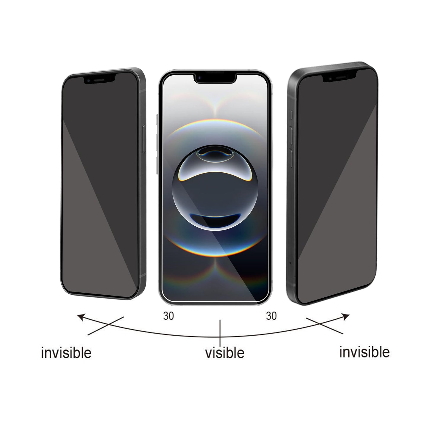 Ailun Privacy Screen Protector for iPhone 16e / iPhone 14 / iPhone 13 / iPhone 13 Pro [6.1 Inch] 2 Pack Anti Spy Private Tempered Glass Anti-Scratch Case Friendly [Not for iPhone 16 6.1 Inch]